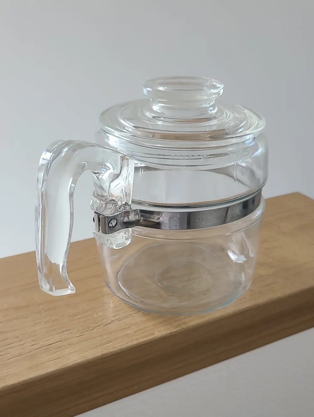 Pyrex Flamewear4 Cup Coffee Percolator with Silver Band